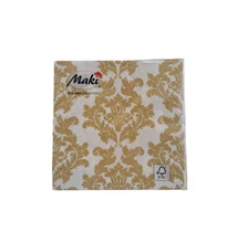 Papírszalvéta mintás Maki 33*33cm Arany indamintás