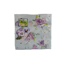 Papírszalvéta mintás Daisy 33*33 cm Tavaszi virágok kék alapon