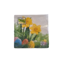 Papírszalvéta mintás Daisy 33*33cm Húsvéti tojások nárciszokkal