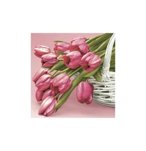 Papírszalvéta mintás Daisy 33*33cm Rózsaszín tulipánok