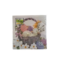 Papírszalvéta mintás Daisy 33*33cm Húsvéti bárány kosárban