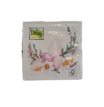 Papírszalvéta mintás Daisy 33*33cm Húsvéti csibe virágkoszorúba