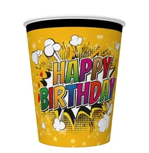 PM-034701 Papírpohár 8*250ml Happy Birthday