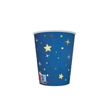 PM-036401 Papírpohár 8*250ml Kék, színes csillagos