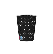 PM-036806 Papírpohár 8*250ml Fekete pöttyös