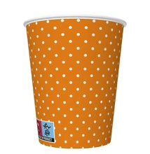 PM-KD01_036811 Papírpohár 8*250ml Narancssárga pöttyös