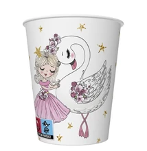 PM-KD01_038001 Papírpohár 8*250ml Ballerina hattyúval