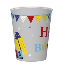 PM-KD01_038301 Papírpohár 8*250ml Szülinapi torta