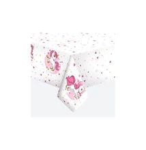 PM-OD01_030501 Papírterítő 120*180cm Rózsaszín szíves unikornis