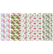 PM-P2_KRAFT_OG_6 Csomagolópapír 200*70cm Pol-Mak Virágok és madarak 50db