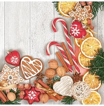 PM-SDGW_009701 Papírszalvéta mintás Daisy 33*33cm Karácsonyi finomságok