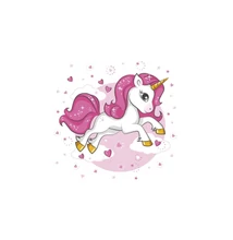 PM-SDOG_030501 Papírszalvéta mintás Daisy 33*33cm Rózsaszín szíves unikornis