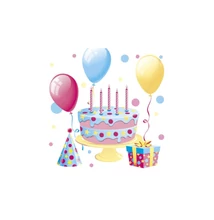 PM-SLOG_053101 Papírszalvéta mintás Maki 33*33cm Szülinapi tortás