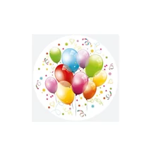 PM-TD02_010001 Papírtányér 22,7cm 8db Színes lufis