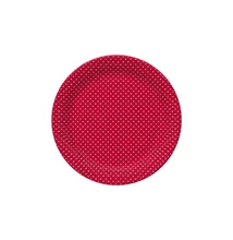 PM-TD02_036801 Papírtányér 22,7cm 8db Piros pöttyös