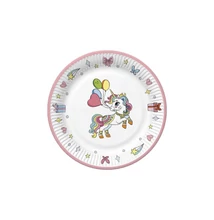 PM-TD02_037001 Papírtányér 22,7cm 8db Színes unikornis