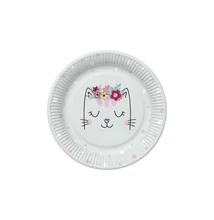 PM-TD02_037901 Papírtányér 22,7cm 8db Cicás