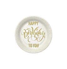 PM-TM02_055101 Papírtányér 22,7cm 8db Happy Birthday to you
