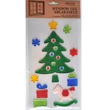 QX-312647 Ablakzselé Karácsonyfa hintalóval 15*25cm