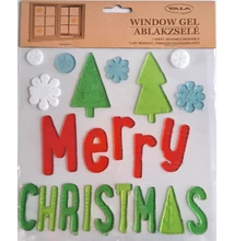 QX-312695 Ablakzselé Merry Christmas 20*20cm