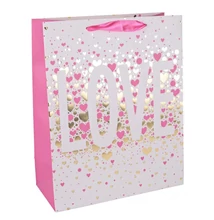 Papírtasak &quot;Love&quot; szívek L 26*32cm