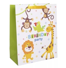 Papírtasak "Birthday party" állatos M 18*23cm