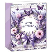 Papírtasak "Isten Éltessen" Levendula koszorú S 11*14cm