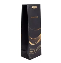 Papírtasak &quot;Szeretettel&quot; Fekete-Arany ívek Italos 12*36cm