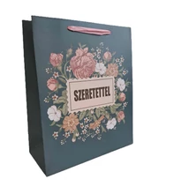 Papírtasak &quot;Szeretettel&quot; virágos L 26*32cm