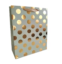 Papírtasak Zöld Arany pöttyös L 26*32cm