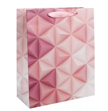 Papírtasak Rózsaszín-Fehér háromszögek L 26*32cm