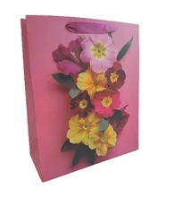 Papírtasak Színes primulák L 26*32cm