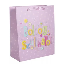 Papírtasak &quot;Boldog Szülinapot!&quot; rózsaszín 11*14cm