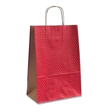 SAD-SDF26250D Papírtasak Pöttyös piros (26*12*36cm)