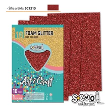 Dekorgumi glitteres A/4 10ív piros SC1215