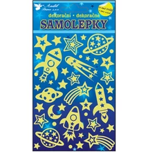 Világítós öntapadós  matrica űrhajók  21 x 13 cm