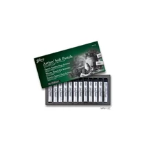 TT9018 Artist's Soft Pastels Gallery by Mungyo 12db Szén fekete (MPV-12C)