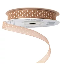 VD-DR10-08 Pöttyös organza szalag 10mm*20m - Bézs
