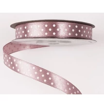 VD-DRW12-22 Fehér-pöttyös szatén szalag 12mm*20m - Mályva