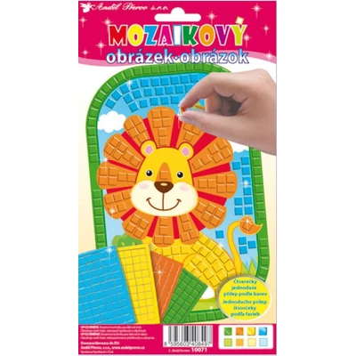 MOZAIK kirakható kép  14 x 21 cm oroszlán