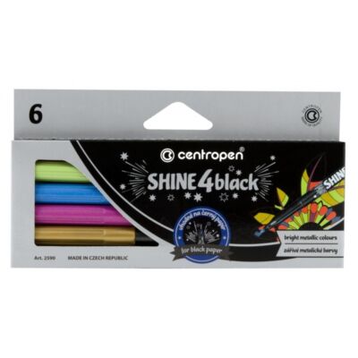 SHINE FOR  BLACK - metál permanent készlet - 6 csillogó metál  szín