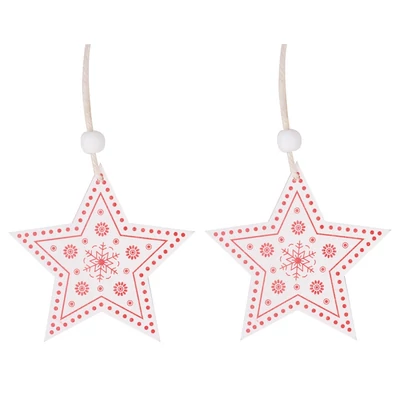 Függő fa dekoráció Csillagok 8cm 2db-os