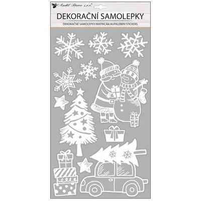 Matrica Karácsonyi motívumok (glitteres) 24*47cm