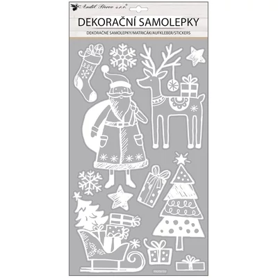 Matrica karácsonyi motívumok (glitteres) 24*47cm