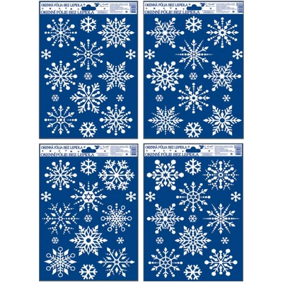 Ablakmatrica 337 Hópelyhek (hóhatású glitteres) 20*30cm