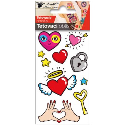 Tetováló  matrica, 10,5 x 6 cm szerelem