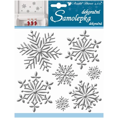 Matrica Hópelyhek (fém hatású) 18,5*23cm