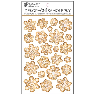 Matrica plasztik Mézeskalács hópelyhek 14,5*25cm