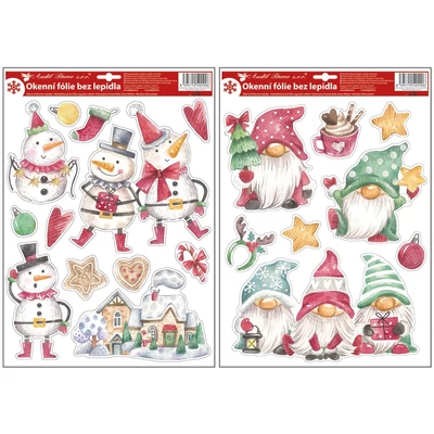 Ablakmatrica 270 Színes figurák (glitteres) 29*41cm