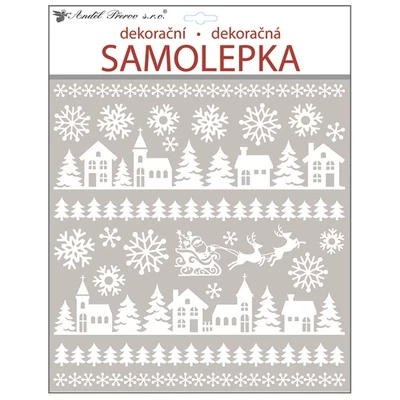 Matrica Téli házikók (glitteres) 31*38cm